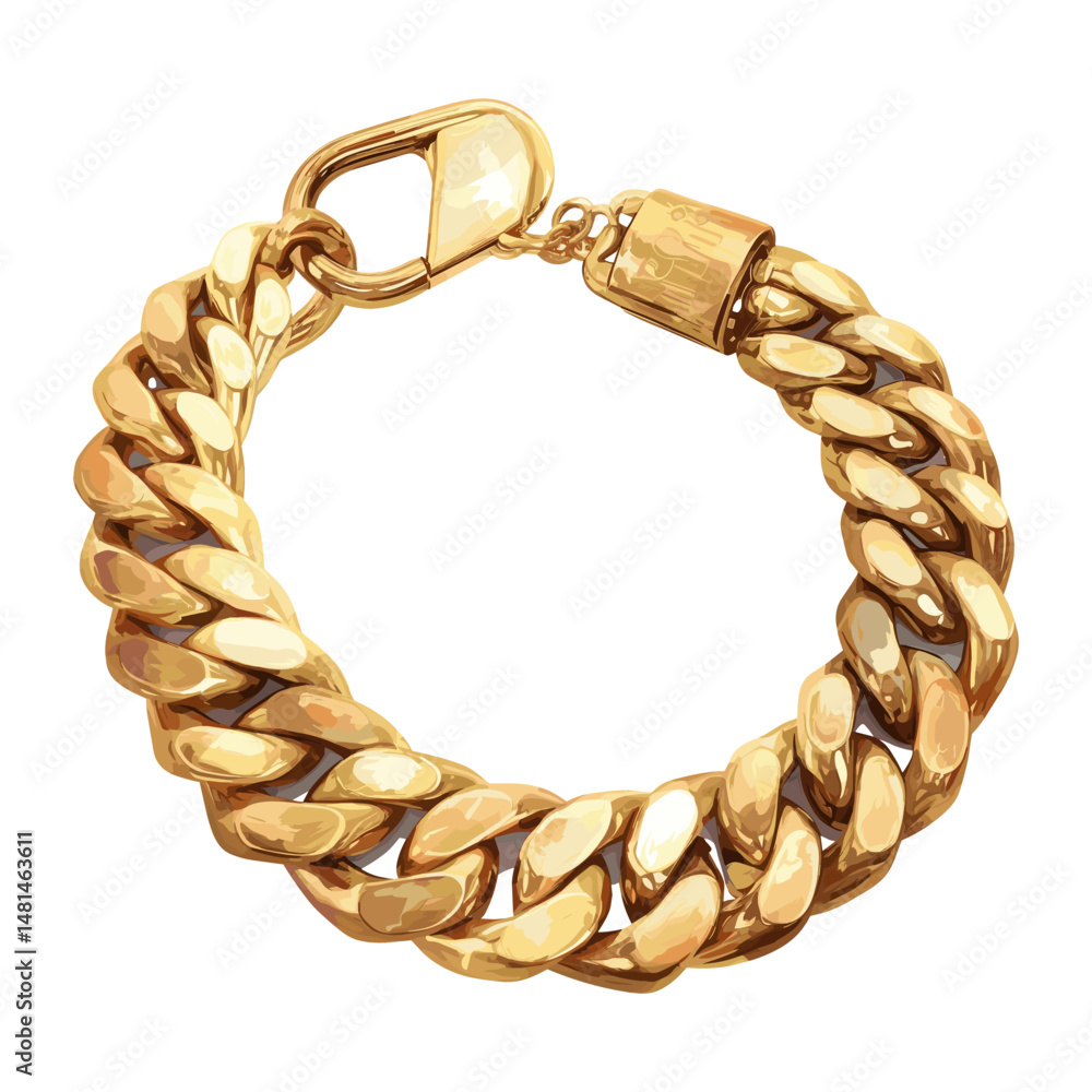 Obraz premium Gold Chain Necklace jewelry gold accessories vector
