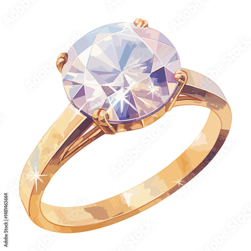Diamond ring jewelry illustration accessories vector