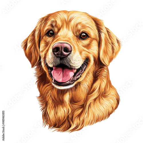 A dog head sticker animal golden pet vector