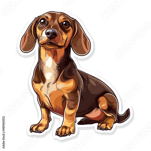 A dog sticker dachshund animal pet vector