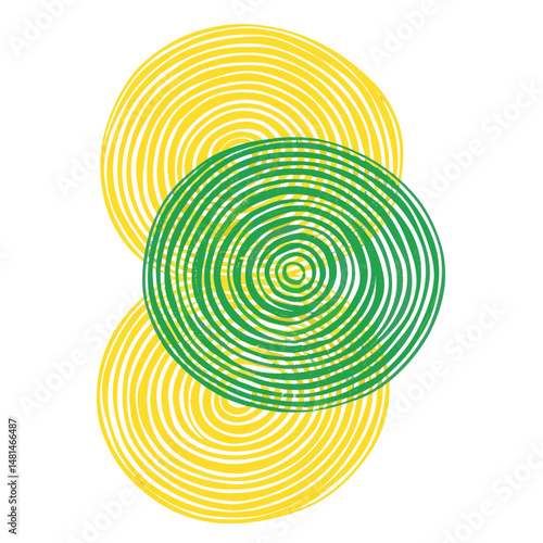 Oval spiral spring circles yellow design vector
