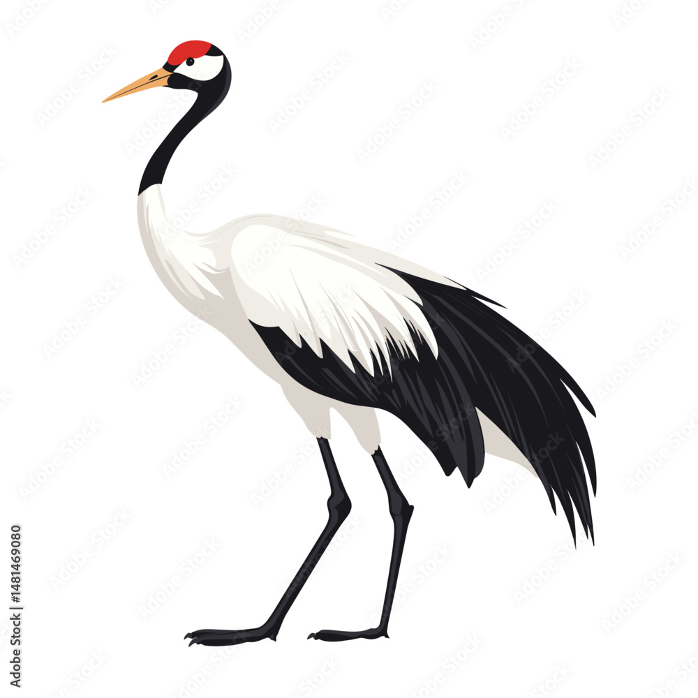 Illustration of Siberian Crane design white crane vector Illustration of Siberian Crane design white crane vector