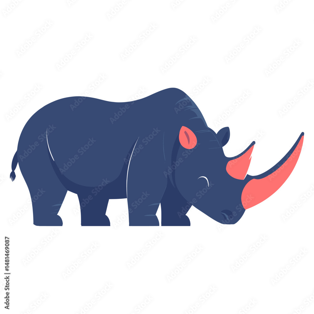 Fototapeta premium Rhino from Africa illustration background wildlife vector