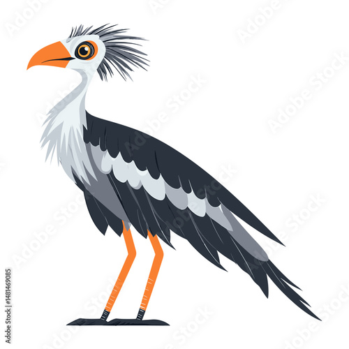 Vector illustration of Secretary Bird bird secretary design vector