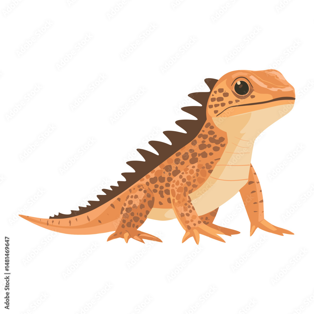 Fototapeta premium Illustration of Frilled Lizard lizard reptile cartoon vector