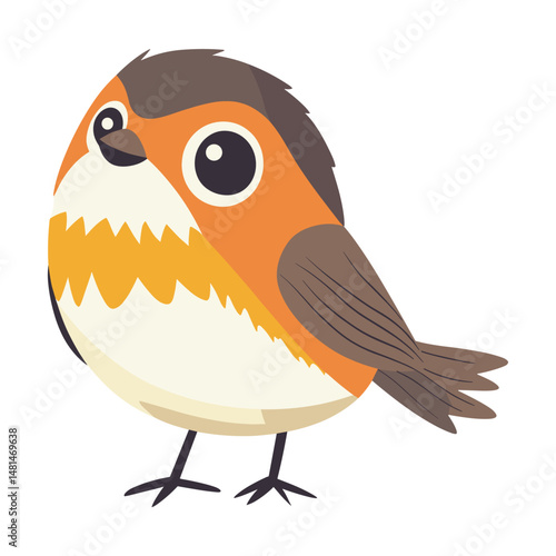 Illustration of European Robin cartoon animal vector vector