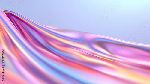 Holographic Fabric Wave Illustration
