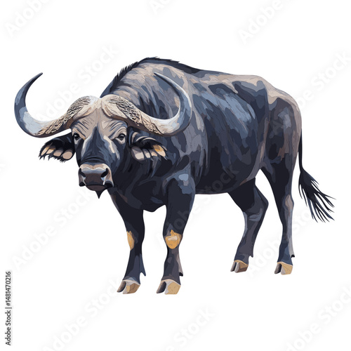 Vector illustration of African Buffalo buffalo wildlife animal vector
