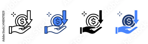Income icon sheet multiple style collection