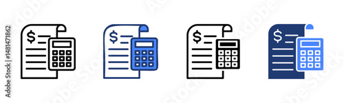 Accounting icon sheet multiple style collection