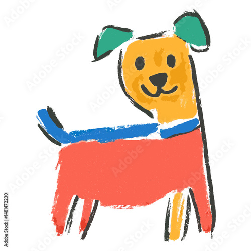 Dog art illustration painting vector