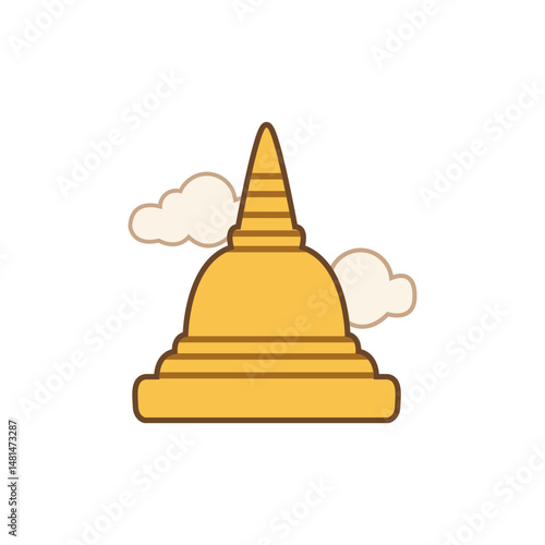 temple pagoda illustration 