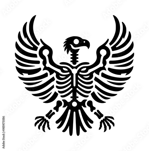 falcon Bone Icon Logo Black Vector