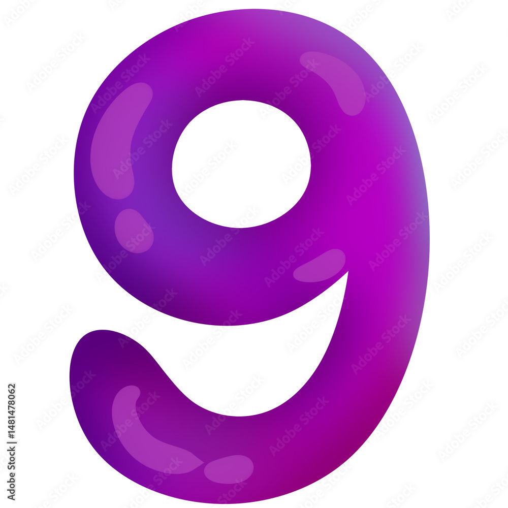 Fototapeta premium numeric 9