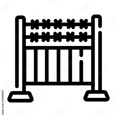barbed wire Line Icon