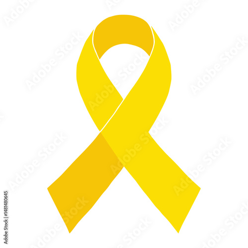 A yellow ribbon icon symbol representation illustration vector