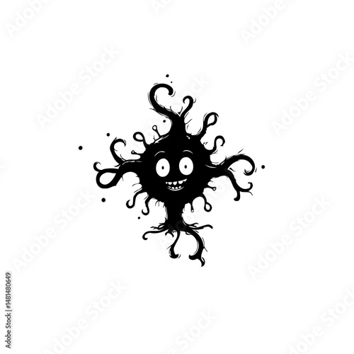 Whimsical Creature: A playful drawing of a fanciful being with a mischievous grin