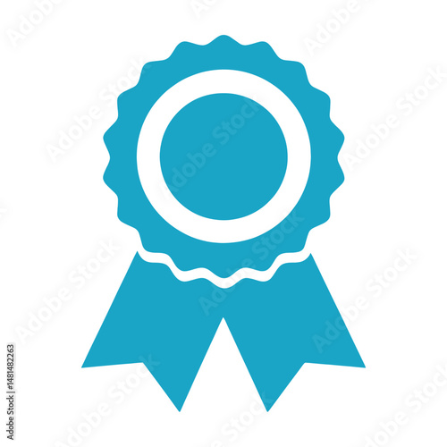 A blue Medal Ribbon banner icon symbol ribbon badge vector