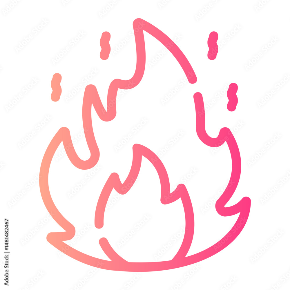 Obraz premium fire Line Gradient Icon