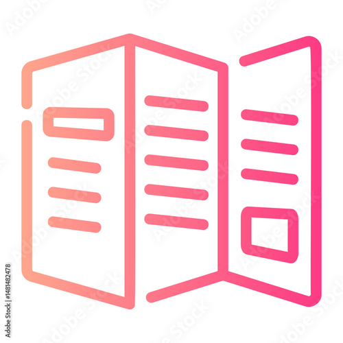 flyer Line Gradient Icon