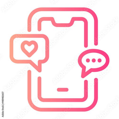 social media Line Gradient Icon