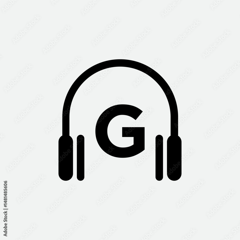 Headphone Template On G Letter.Music And Podcast Logo Design Headphone Concept
Headphone Template On G Letter.Music And Podcast Logo Design Headphone Concept
