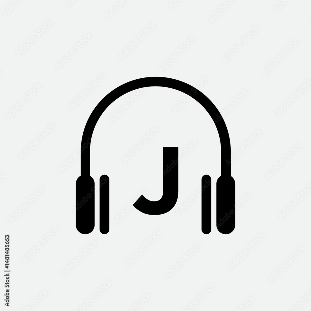 Headphone Template On J Letter.Music And Podcast Logo Design Headphone Concept
Headphone Template On J Letter.Music And Podcast Logo Design Headphone Concept