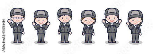 いろいろな人物セット_笑顔_工場作業員