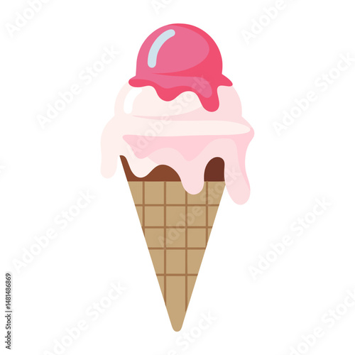 Ice cream logo icon dessert cone colorful vector