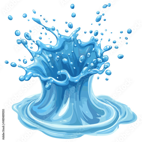 Water splash art illustration blue vector