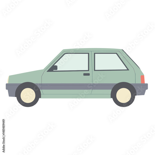 Hatchback car illustration minimalist vehicle vector