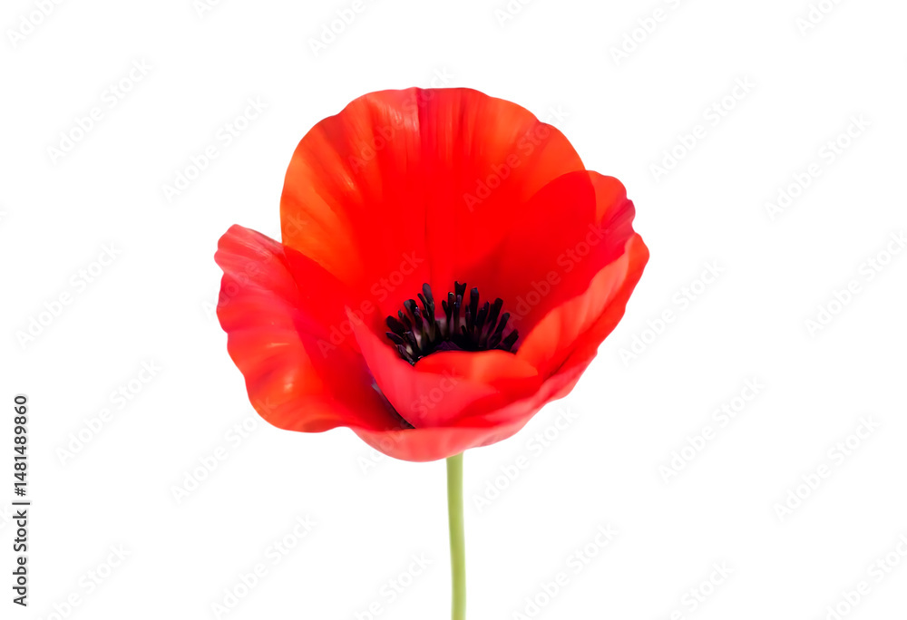 Naklejka premium Vibrant Red Poppy Flower A Stunning Floral Image