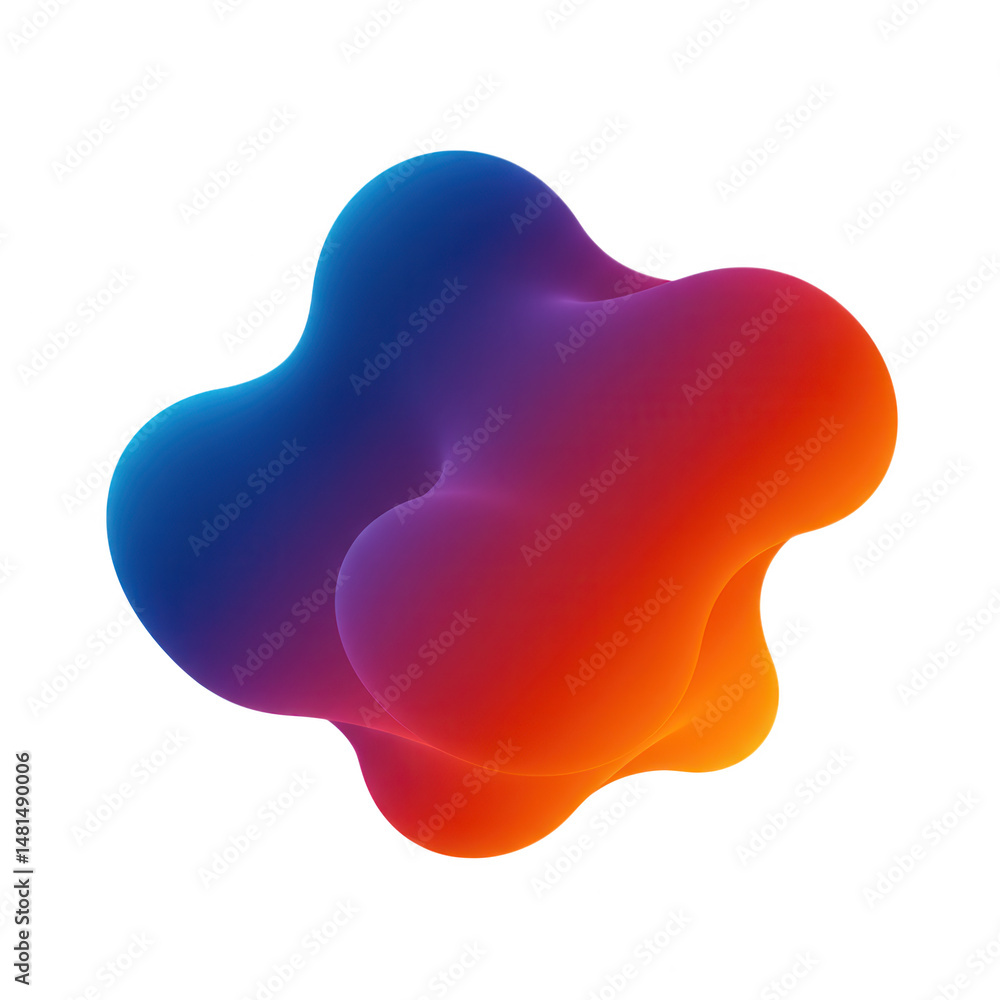 Abstract gradient fluid shape isolated on transparent background Abstract gradient fluid shape isolated on transparent background