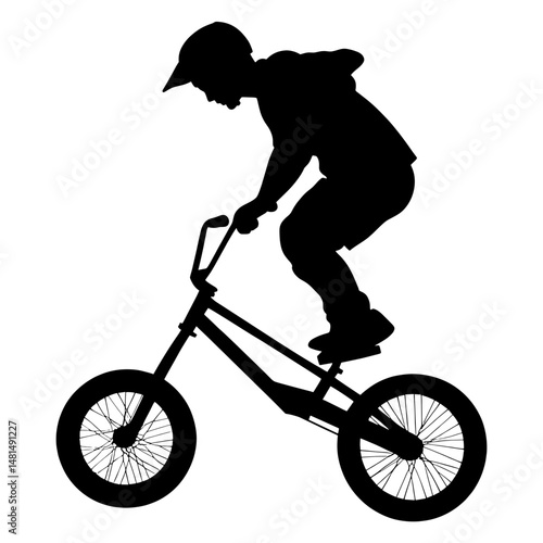 Man BMX silhouette bmx bicycle vector