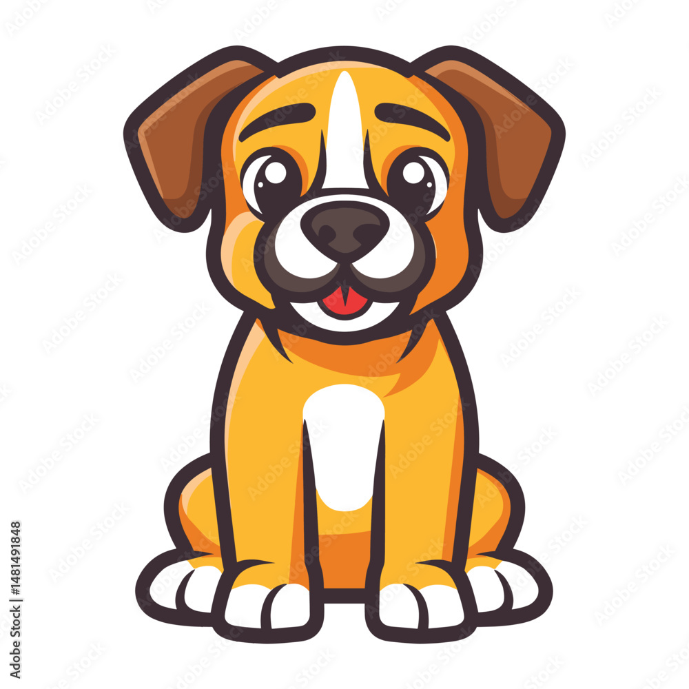Boxer Dog dog character cartoon vector Boxer Dog dog character cartoon vector