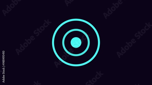 Circular object expands outward from the center, Circle gently pulsing icon 2d Animation with Alpha Matte