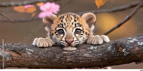 Wallpaper Mural Leopard Cub on Branch Torontodigital.ca