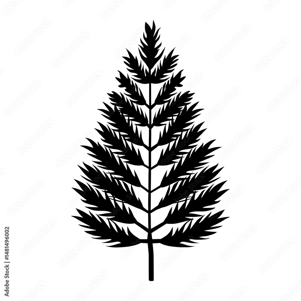 Pine Needle leaf silhouette illustration botanical vector Pine Needle leaf silhouette illustration botanical vector