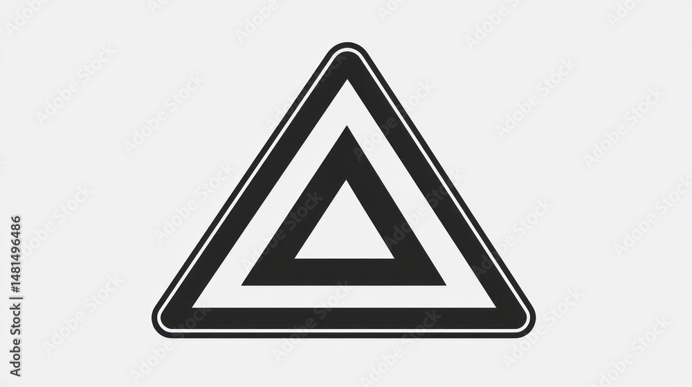 Warning triangle sign on light gray background. Possible use Stock photo for road safety Warning triangle sign on light gray background. Possible use Stock photo for road safety