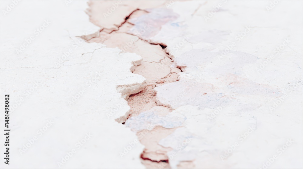 Fototapeta premium Cracked Wall Texture Abstract Beige and White Background