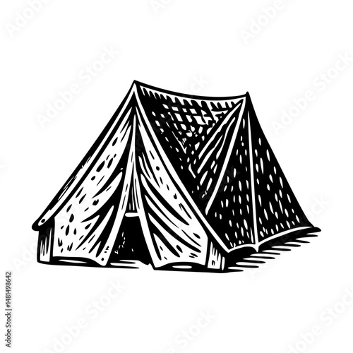Cozy tent illustration in vintage style