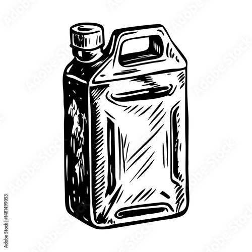 Jerry can illustration in vintage style