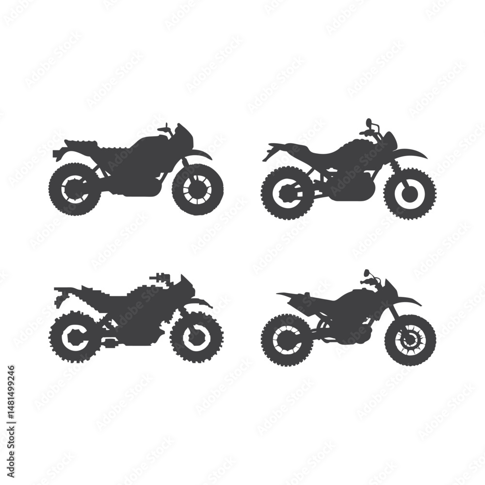 Fototapeta premium Off-Road Motorbike Vector Set