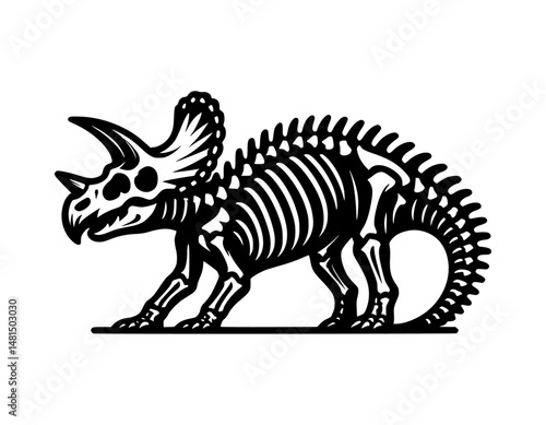 Triceratops Bone Silhouette Vector Logo