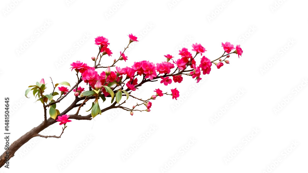 Naklejka premium pink cherry blossom isolated on transparent background