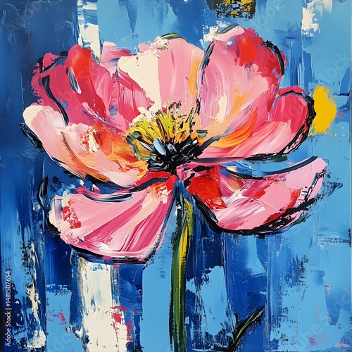 abstract watercolor background with flowers