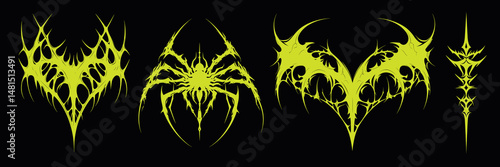 Abstract tribal tattoo designs, element vector set