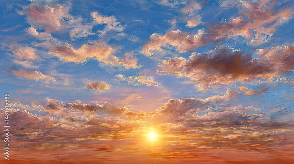 Fototapeta premium Sunset sky with cloudscape