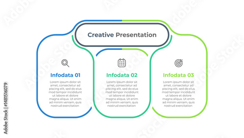 Modern marketing plan infographic design with 3 strategic options or steps, visually represented with vector icons for clear and impactful communication.