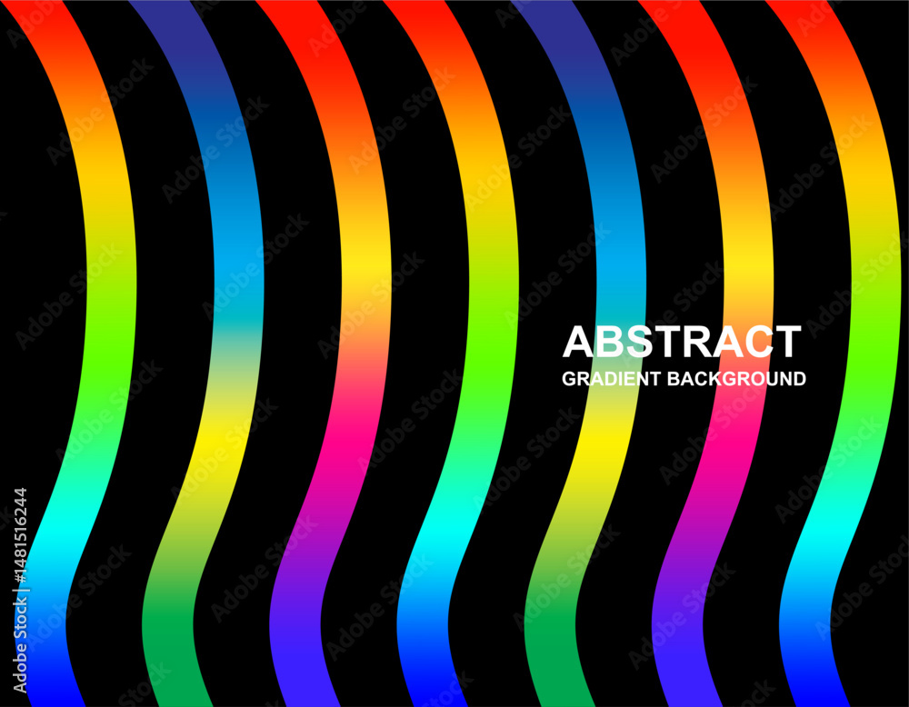Obraz premium Abstract Background with Color Lines Vector Pattern Rainbow Ribbons Graphic Shapes with Gradient